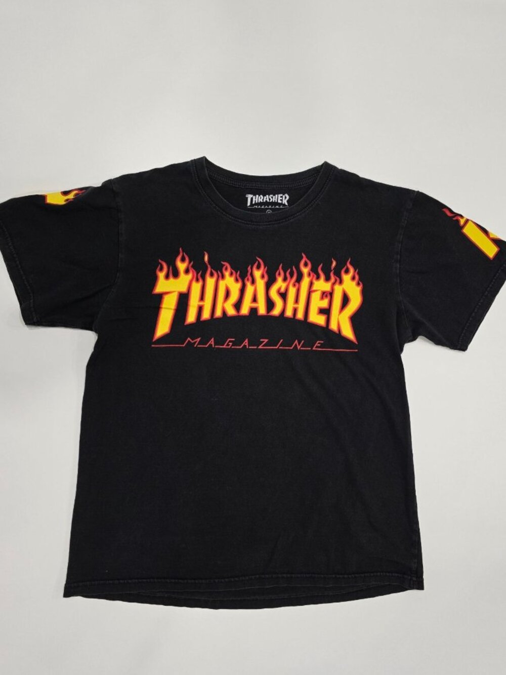 Thrasher Magazine ✦ 77 Uprising Brooklyn Flame Tee ✦ Black Cotton Skate Style M - Picture 6 of 12